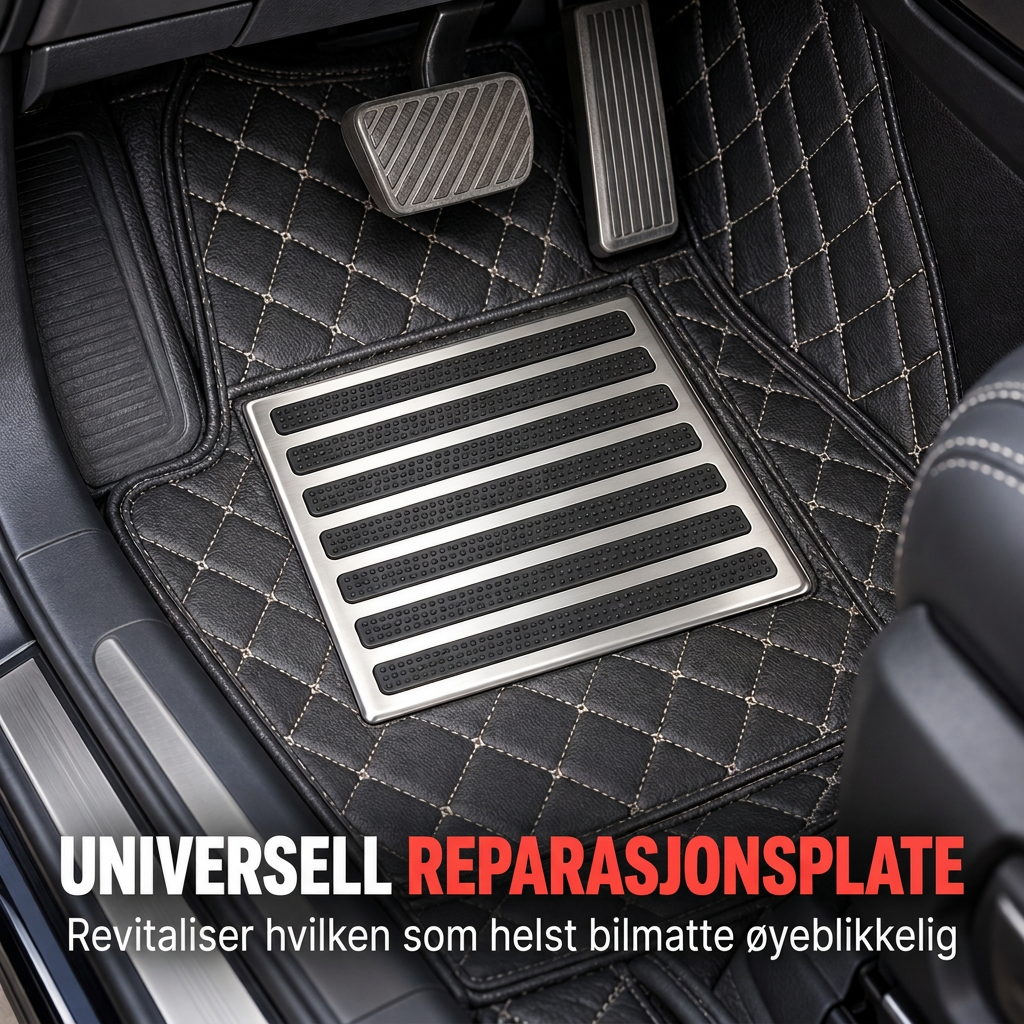 Slitesterk hælbeskytter til bilmatter – universal reparasjonsplate