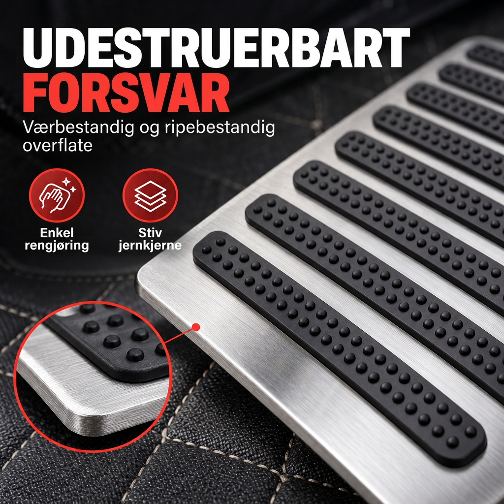 Slitesterk hælbeskytter til bilmatter – universal reparasjonsplate