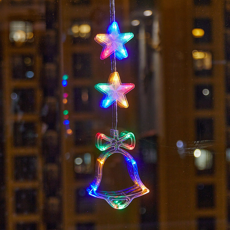 🎄❄️ Gjør-det-selv-julesnøfnugg med sugekopper og LED-lys ✨ | Batteridrevet, varmt lys i flere farger, vinduslys med sugekopper, julepynt til hjemmet og festen