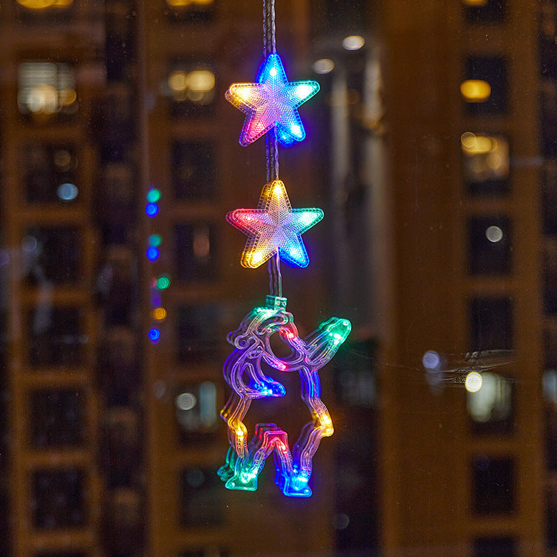 🎄❄️ Gjør-det-selv-julesnøfnugg med sugekopper og LED-lys ✨ | Batteridrevet, varmt lys i flere farger, vinduslys med sugekopper, julepynt til hjemmet og festen